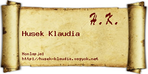 Husek Klaudia névjegykártya